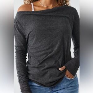 We The Free Heathered Gray Top